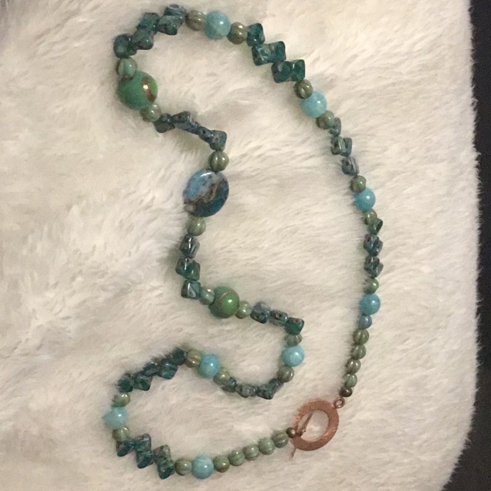 Czech bead and Amazonite necklace